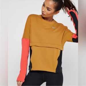 NIKE Therma Sphere Women’s Long Sleeve Pink and Brown Sweatshirt XL